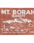 Brown Mount Borah summit flag featuring Borah Peak mountain artwork and Idaho state highpoint elevation.