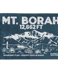 Navy Mount Borah summit flag featuring Borah Peak mountain artwork and Idaho state highpoint elevation.