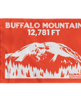 Orange Buffalo Mountain summit flag featuring 12,781 ft elevation, Silverthorne Colorado hiking keepsake and gift for hikers.