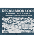 Navy Decalibron Loop summit flag featuring Mount Democrat, Mount Cameron, Mount Lincoln, and Mount Bross, Colorado 14er completion keepsake, perfect gift for hikers and climbers