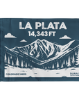 Navy La Plata Peak Colorado 14er Summit Flag – 14,343 ft elevation keepsake for hikers.