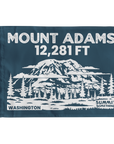 Navy Mount Adams summit flag featuring 12,281 ft elevation and Washington Cascade volcano artwork