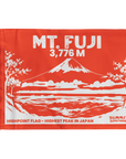 Orange Mount Fuji summit flag featuring Japan's highest mountain at 3,776 meters and original volcanic peak artwork