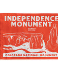 vii. Orange Independence Monument summit flag- Orange Summit Flag displaying the landmark and famous Independence Monument in Colorado National Monument National Park- A souvenir to hike with and take home to display on the wall -- Made my Summit Something also known as 5ummit 5omething