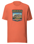 Heather Orange Mt. Wheeler t-shirt with image of the mountain and the 13,161 ft. elevation