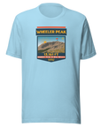 Ocean Blue Mt. Wheeler t-shirt with image of the mountain and the 13,161 ft. elevation.