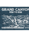 Navy blue summit flag with Grand Canyon Rim to Rim trail illustration and white text on a Navy background.