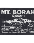 Charcoal Mount Borah summit flag featuring Borah Peak mountain artwork and Idaho state highpoint elevation.