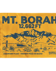 Goldenrod Mount Borah summit flag featuring Borah Peak mountain artwork and Idaho state highpoint elevation.