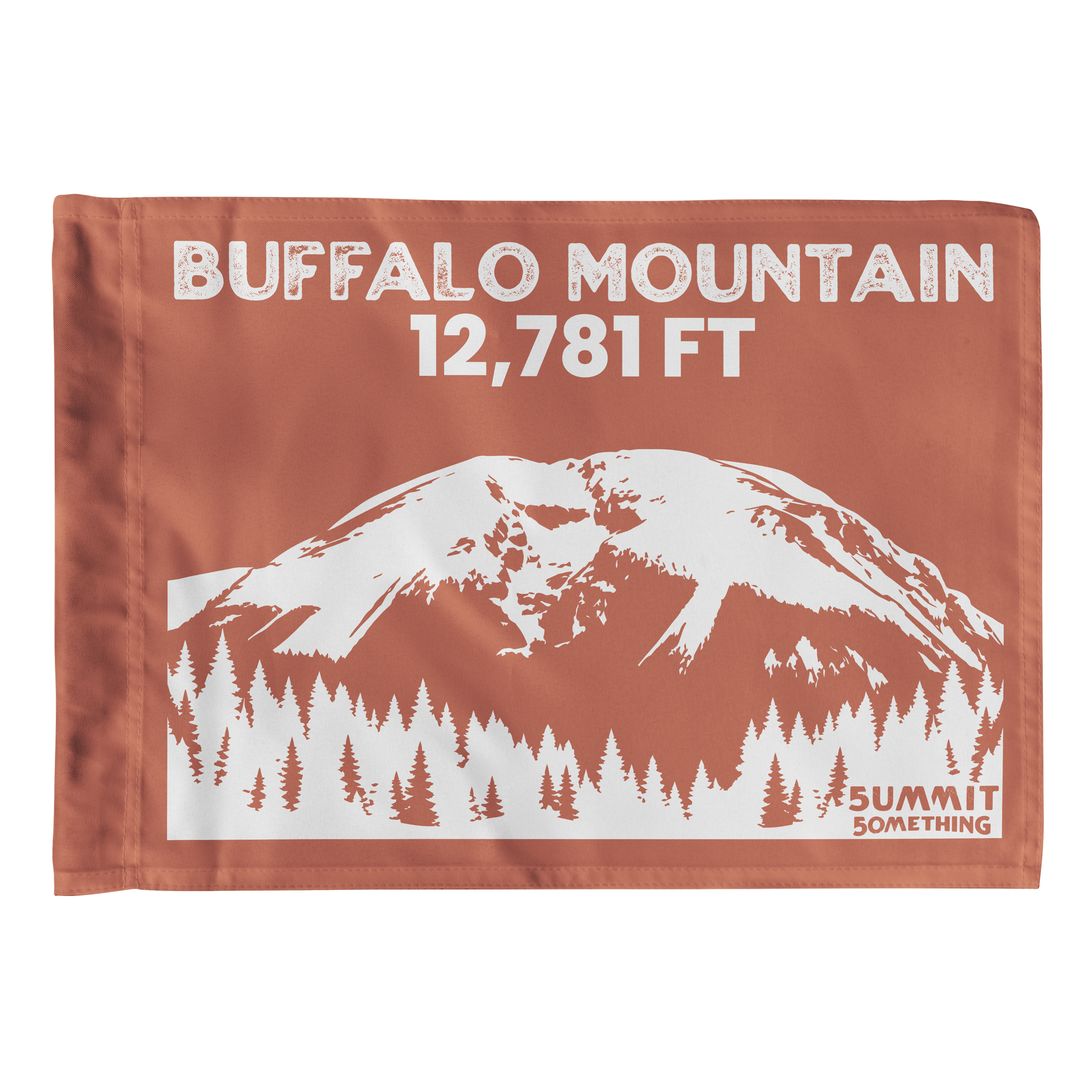 Brown Buffalo Mountain summit flag featuring 12,781 ft elevation, Silverthorne Colorado hiking keepsake and gift for hikers.