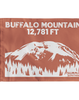 Brown Buffalo Mountain summit flag featuring 12,781 ft elevation, Silverthorne Colorado hiking keepsake and gift for hikers.