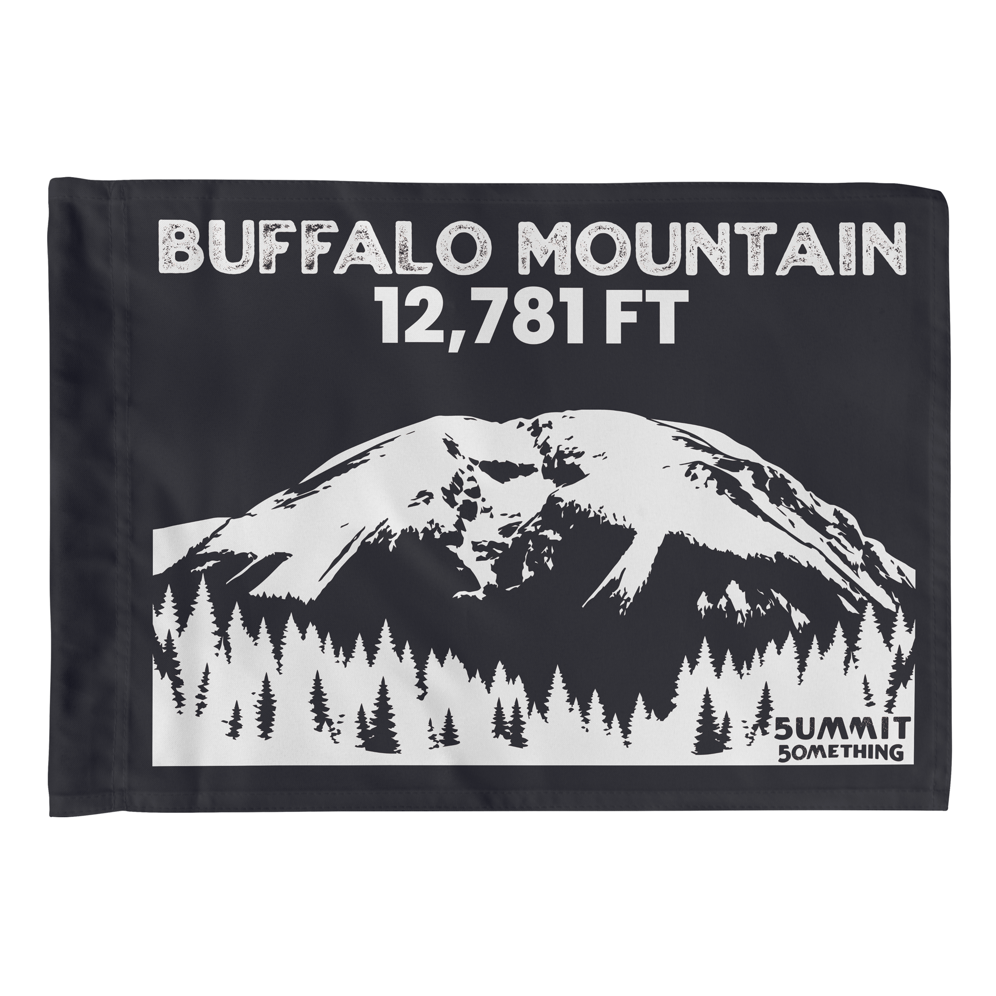 Charcoal Buffalo Mountain summit flag featuring 12,781 ft elevation, Silverthorne Colorado hiking keepsake and gift for hikers.