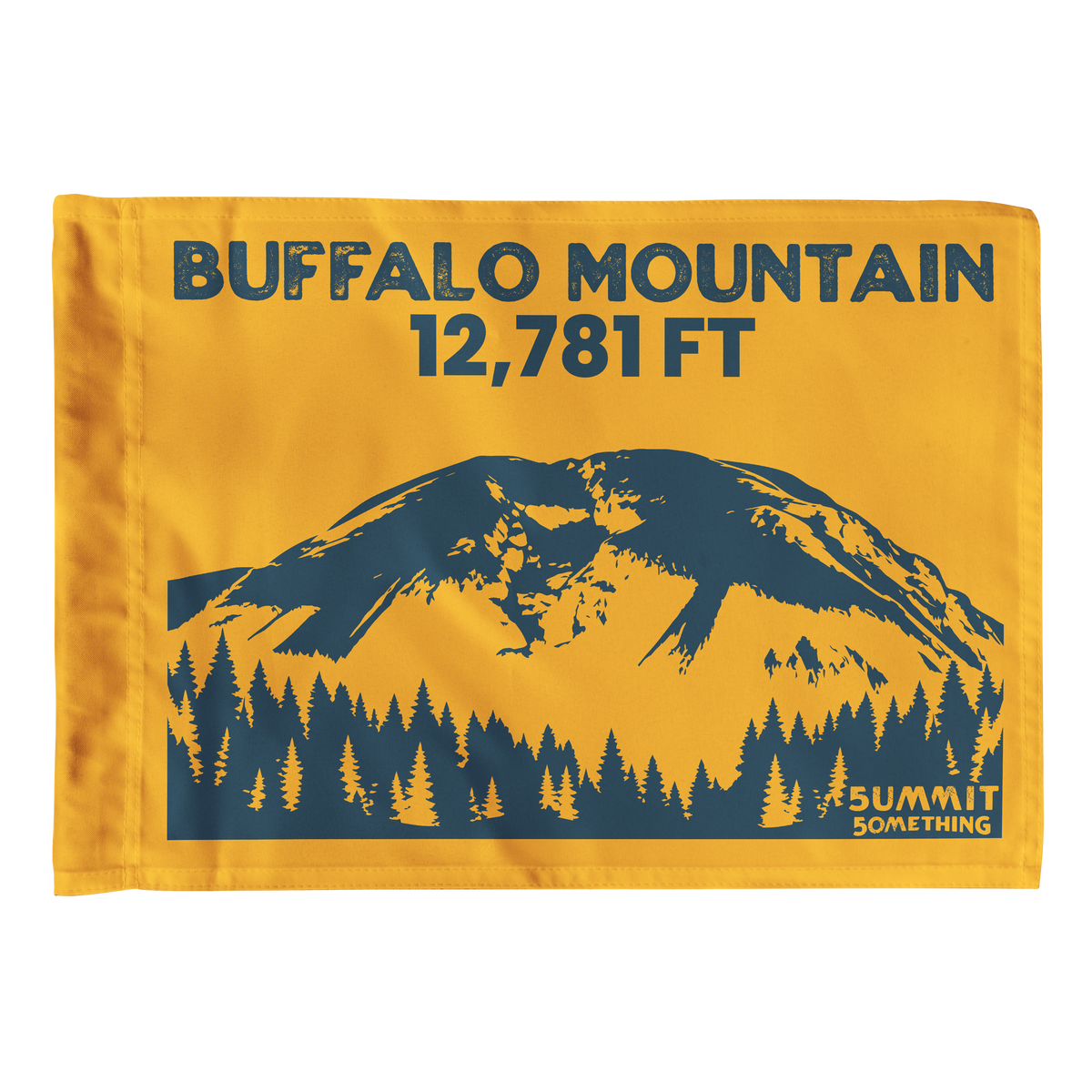 Goldenrod Buffalo Mountain summit flag featuring 12,781 ft elevation, Silverthorne Colorado hiking keepsake and gift for hikers.