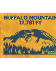 Goldenrod Buffalo Mountain summit flag featuring 12,781 ft elevation, Silverthorne Colorado hiking keepsake and gift for hikers.