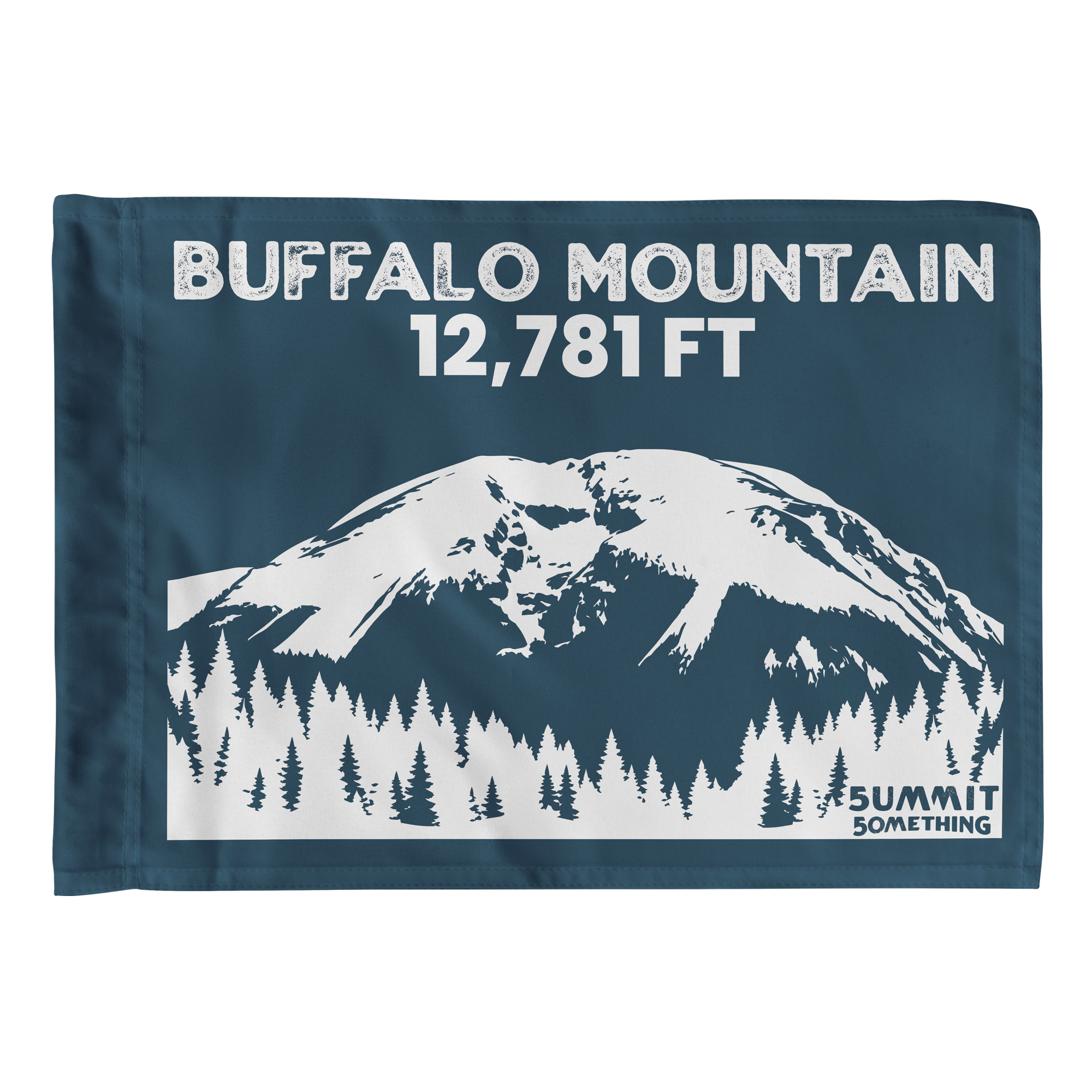 Navy Buffalo Mountain summit flag featuring 12,781 ft elevation, Silverthorne Colorado hiking keepsake and gift for hikers.