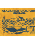 Goldenrod Glacier National Park flag featuring Montana mountain artwork, national park adventure keepsake and gift for hikers.