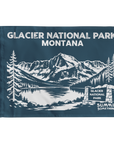 Navy Glacier National Park flag featuring Montana mountain artwork, national park adventure keepsake and gift for hikers.