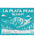 Turquoise La Plata Peak Colorado 14er Summit Flag – 14,343 ft elevation keepsake for hikers.