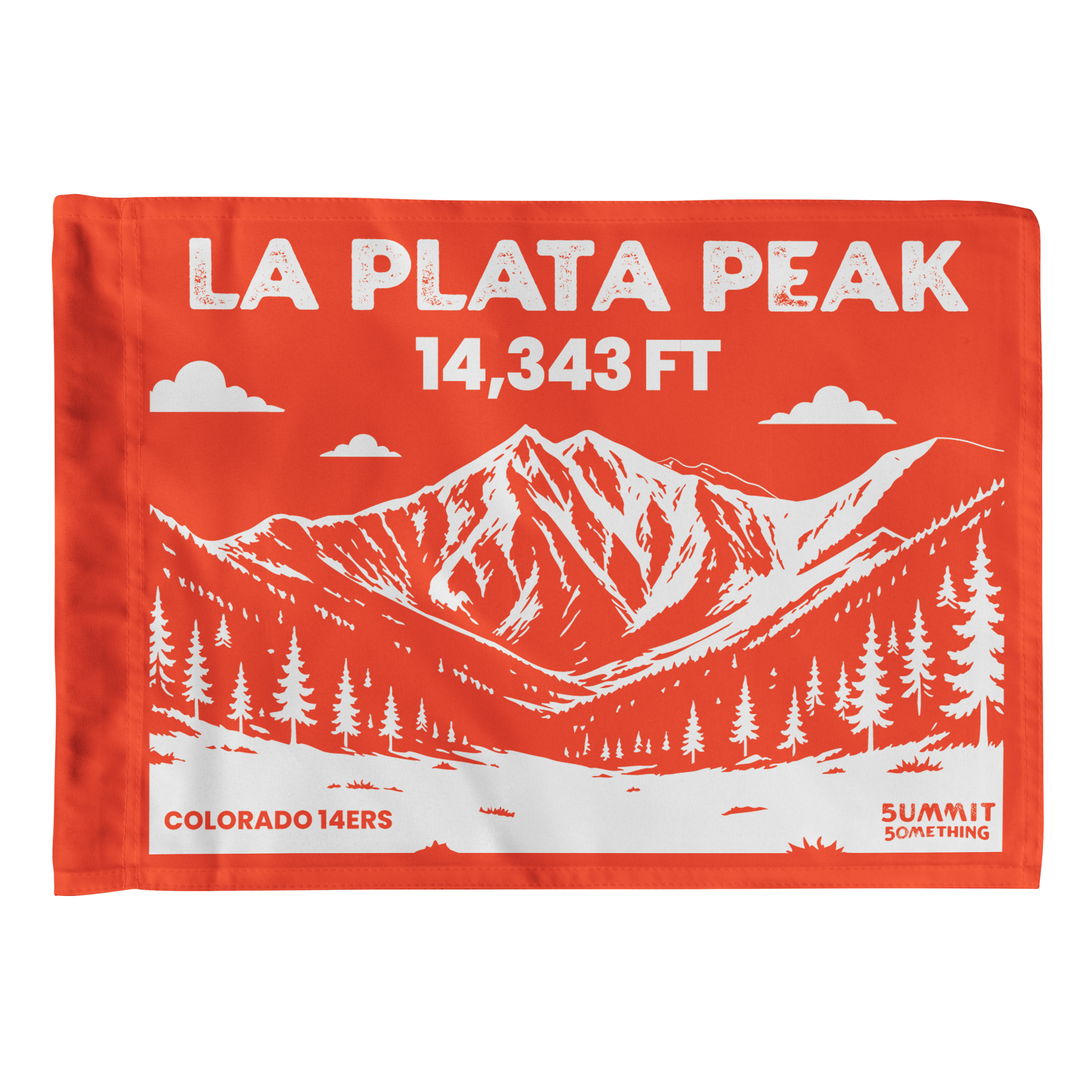 Orange La Plata Peak Colorado 14er Summit Flag – 14,343 ft elevation keepsake for hikers.
