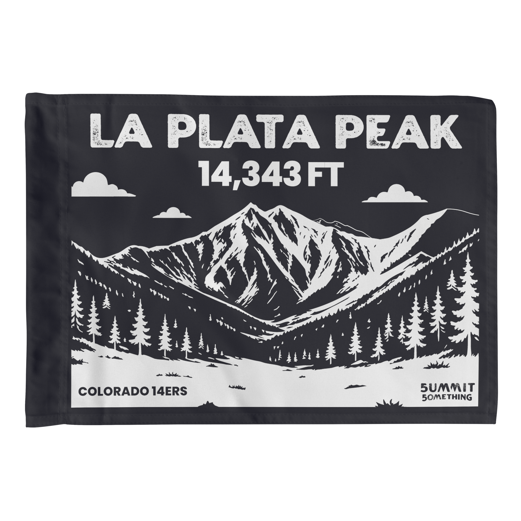 Charcoal La Plata Peak Colorado 14er Summit Flag – 14,343 ft elevation keepsake for hikers.