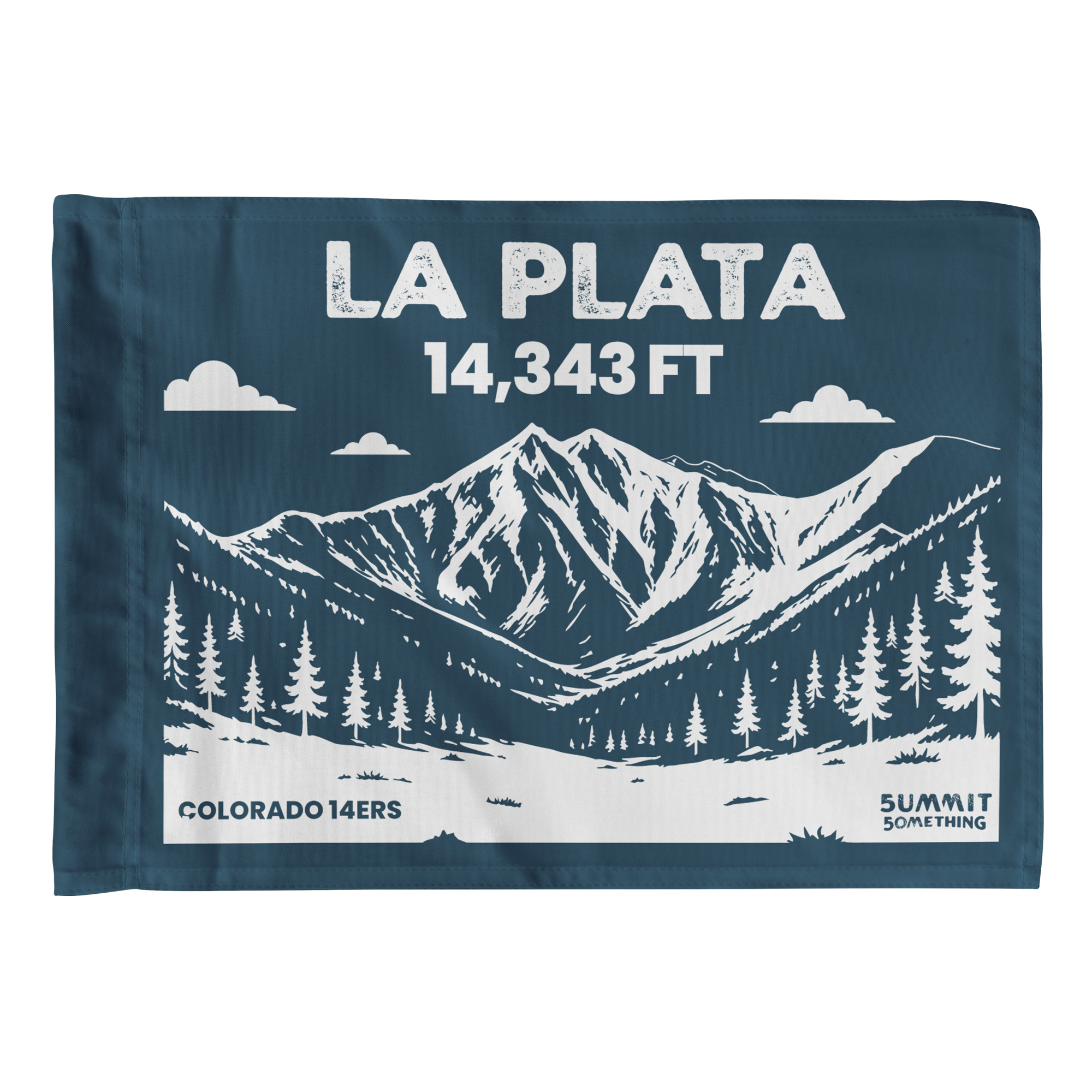Navy La Plata Peak Colorado 14er Summit Flag – 14,343 ft elevation keepsake for hikers.