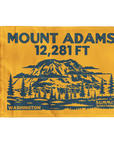 Goldenrod Mount Adams summit flag featuring 12,281 ft elevation and Washington Cascade volcano artwork
