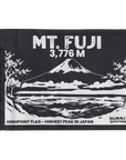Charcoal Mount Fuji summit flag featuring Japan's highest mountain at 3,776 meters and original volcanic peak artwork