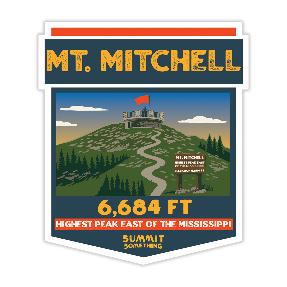 Ty Mitchell Sticker Mt. Mitchell Sticker | North Carolina Hiking Gift | Summit Something