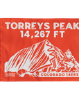 5ummit flag displaying Torreys Peak  and elevation of 14,267 made by 5ummit 5omething - Colorado 14ers collection - Near Denver, CO in he Colorado Rocky Mountains