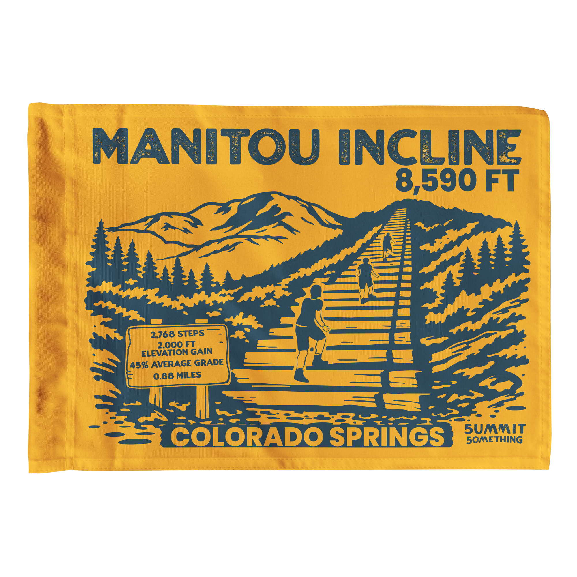 Goldenrod summit flag for the famous Manitou Incline to celebrate reaching the top.  The perfect hiker gift.