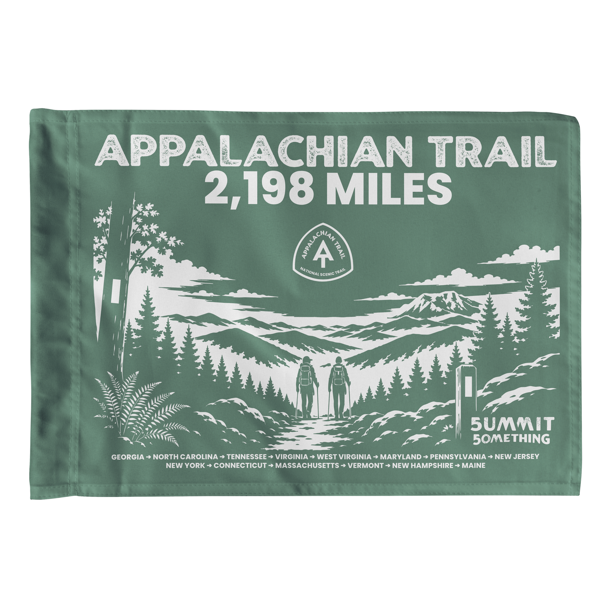 Appalachian Trail Flag featuring a mountain-inspired design for hikers, backpackers, and outdoor enthusiasts.