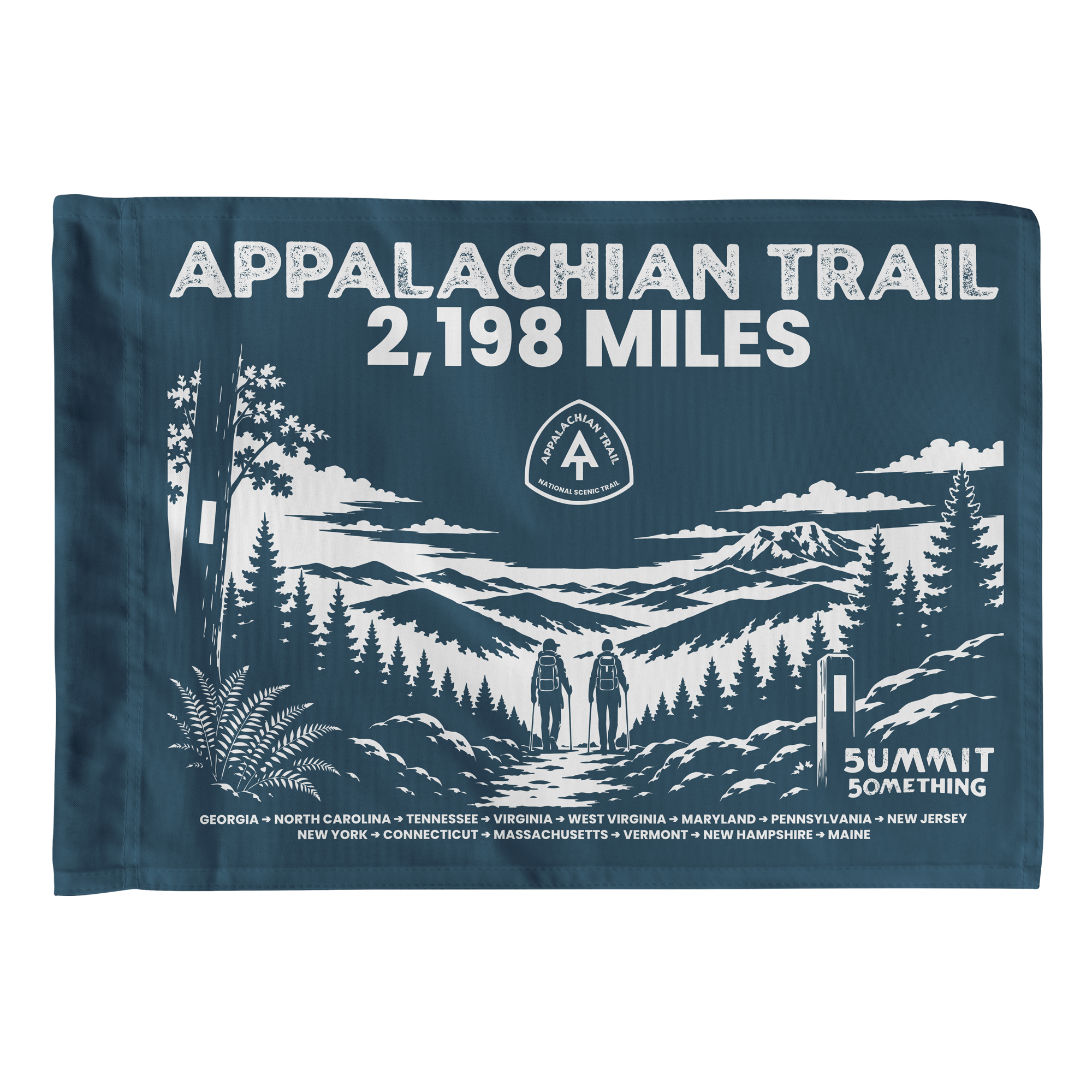 Appalachian Trail Flag featuring a mountain-inspired design for hikers, backpackers, and outdoor enthusiasts.
