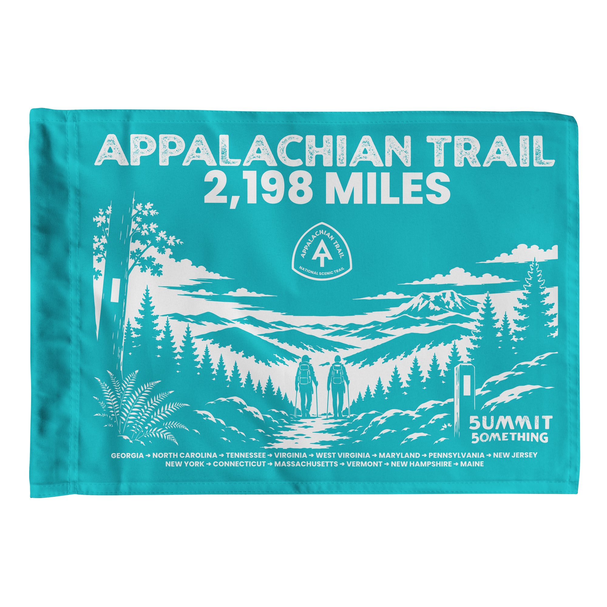 Appalachian Trail Flag featuring a mountain-inspired design for hikers, backpackers, and outdoor enthusiasts.