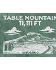 Table Mountain Wyoming Flag featuring a mountain-inspired design celebrating one of Wyoming's most iconic hiking destinations.