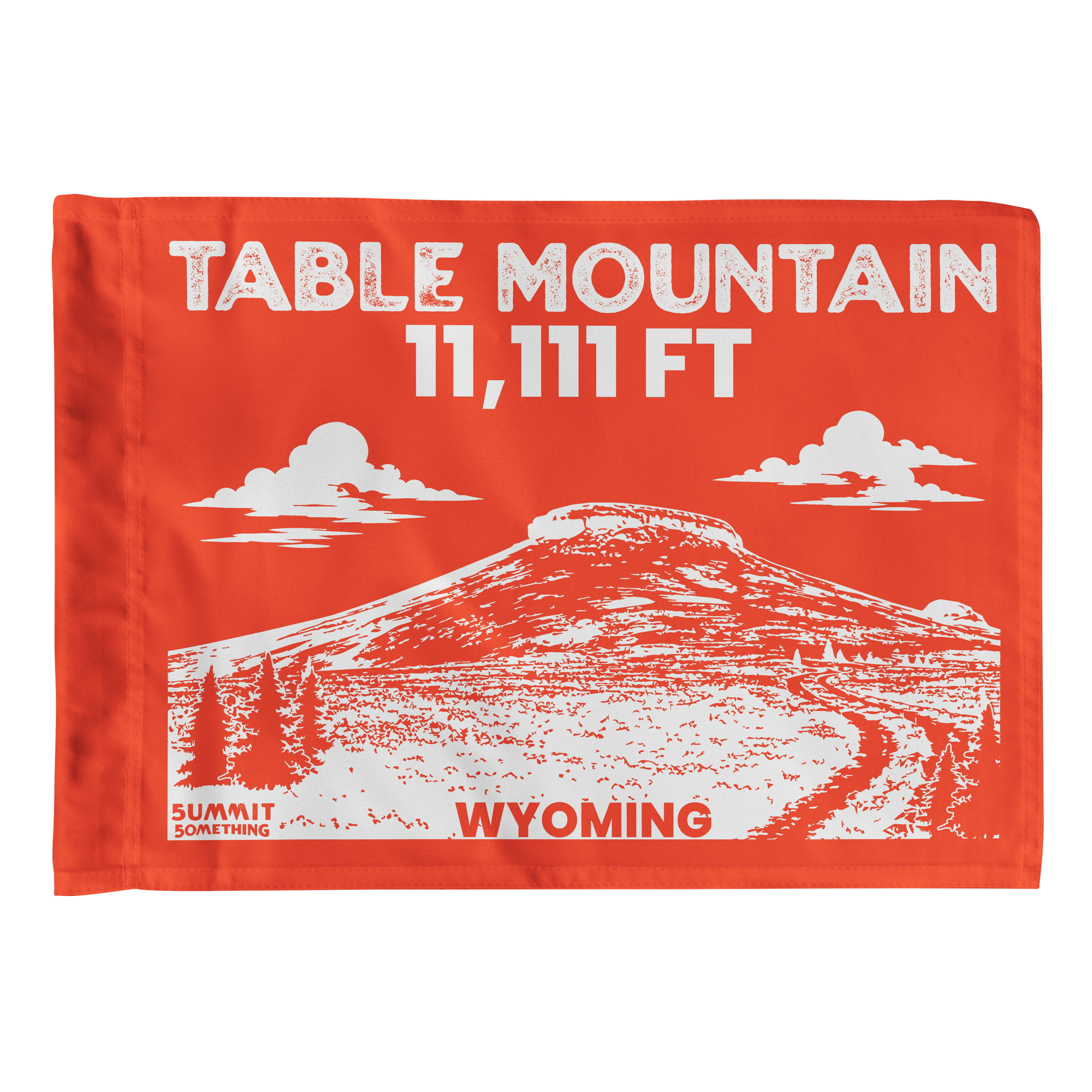 Table Mountain Wyoming Flag featuring a mountain-inspired design celebrating one of Wyoming's most iconic hiking destinations.