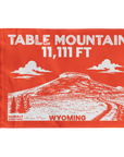 Table Mountain Wyoming Flag featuring a mountain-inspired design celebrating one of Wyoming's most iconic hiking destinations.