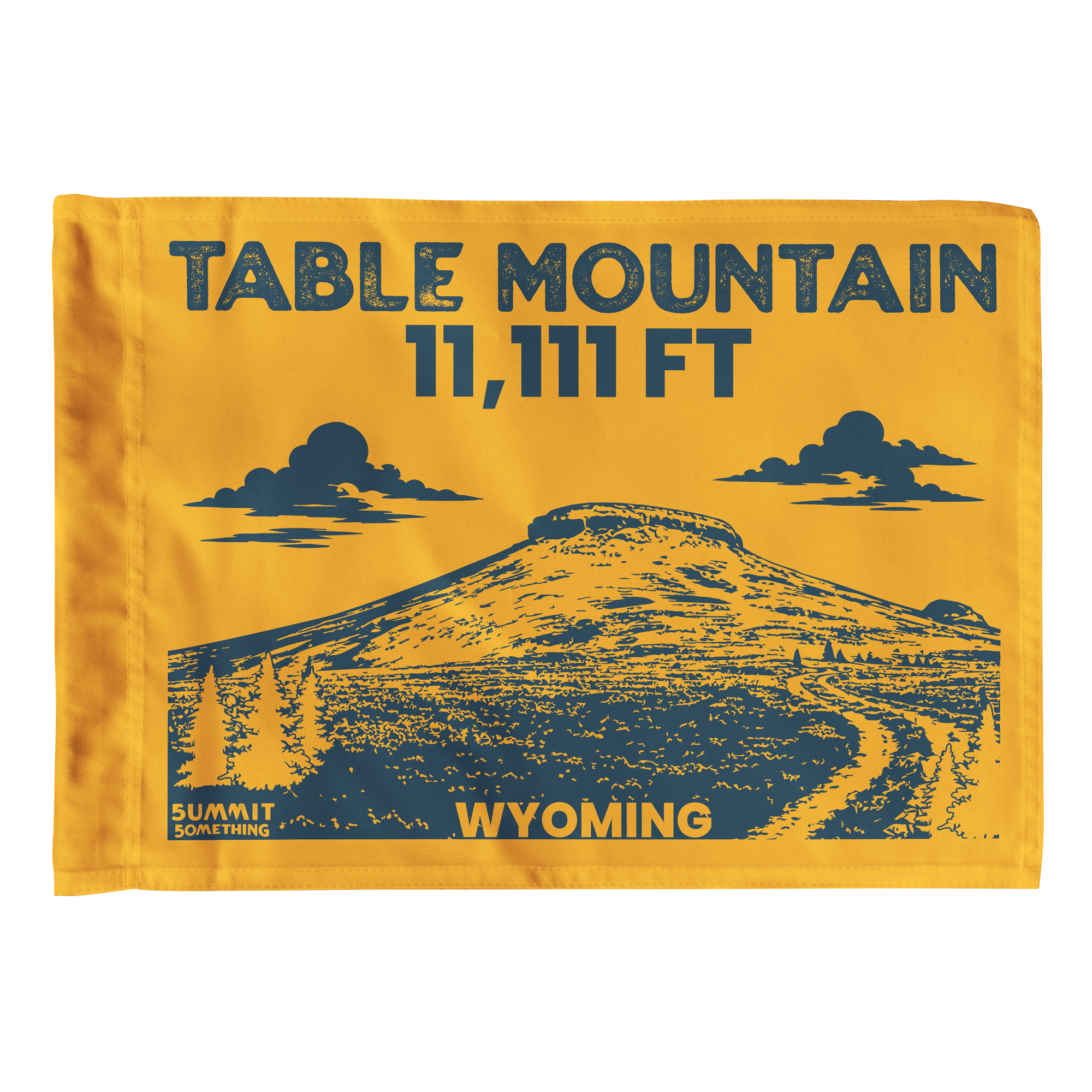 Table Mountain Wyoming Flag featuring a mountain-inspired design celebrating one of Wyoming's most iconic hiking destinations.