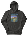 Charcoal Mount Timpanogos hoodie featuring 11,752 ft Utah mountain artwork, Wasatch Range hiking apparel and gift for Timp hikers