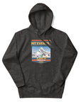 Charcoal Mount Everest hoodie featuring 8,849 meter elevation and Himalayas mountain artwork, adventure apparel and gift for climbers, trekkers and mountain lovers.