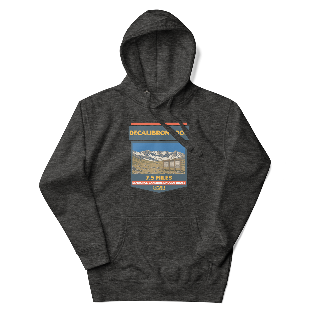 Decalibron Loop hoodie featuring Mount Democrat, Mount Cameron, Mount Lincoln and Mount Bross, Colorado 14er hiking apparel for peak baggers