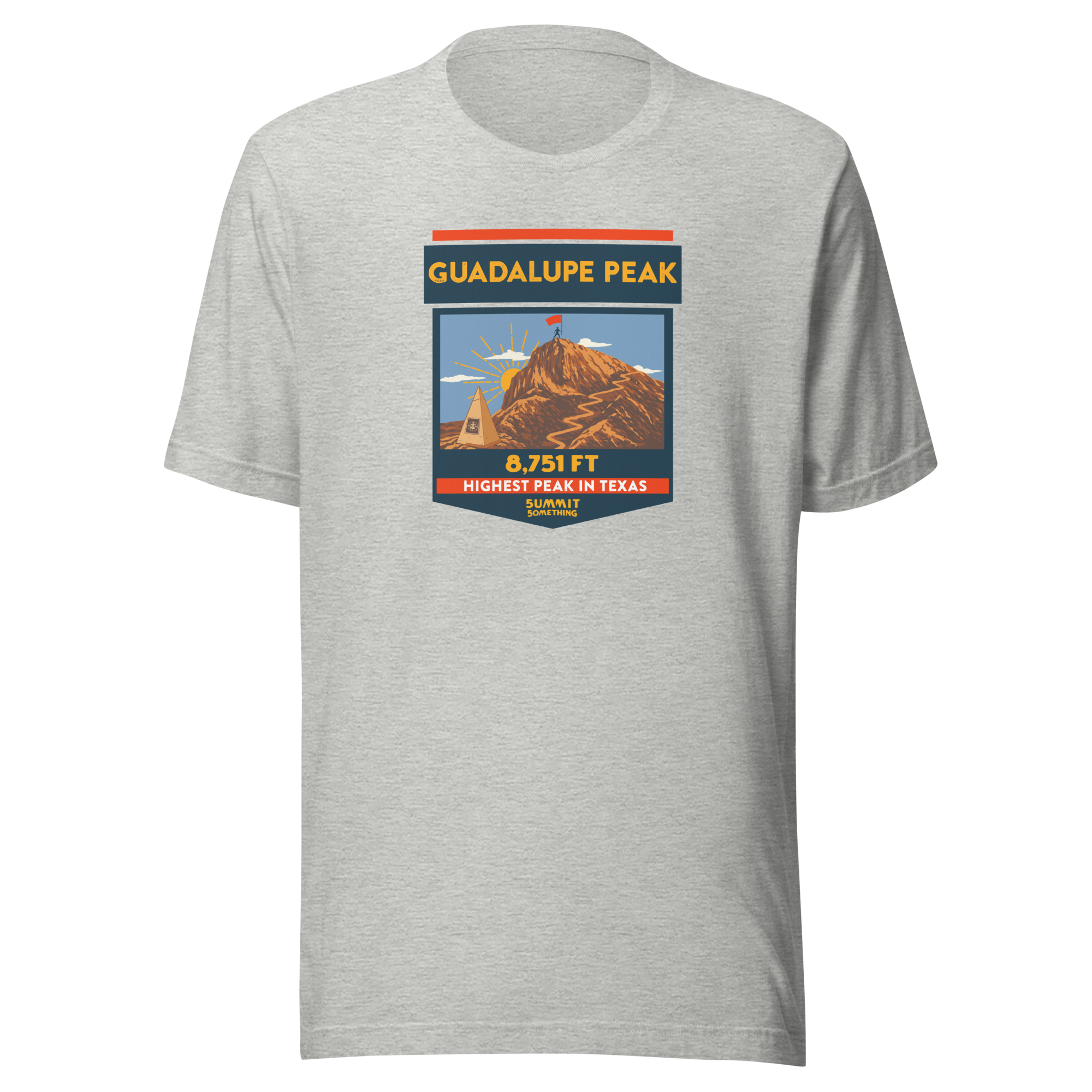 Guadalupe Peak shirt featuring 8,751 ft elevation, Texas Highpoint hiking apparel, perfect hiker or climber gift.