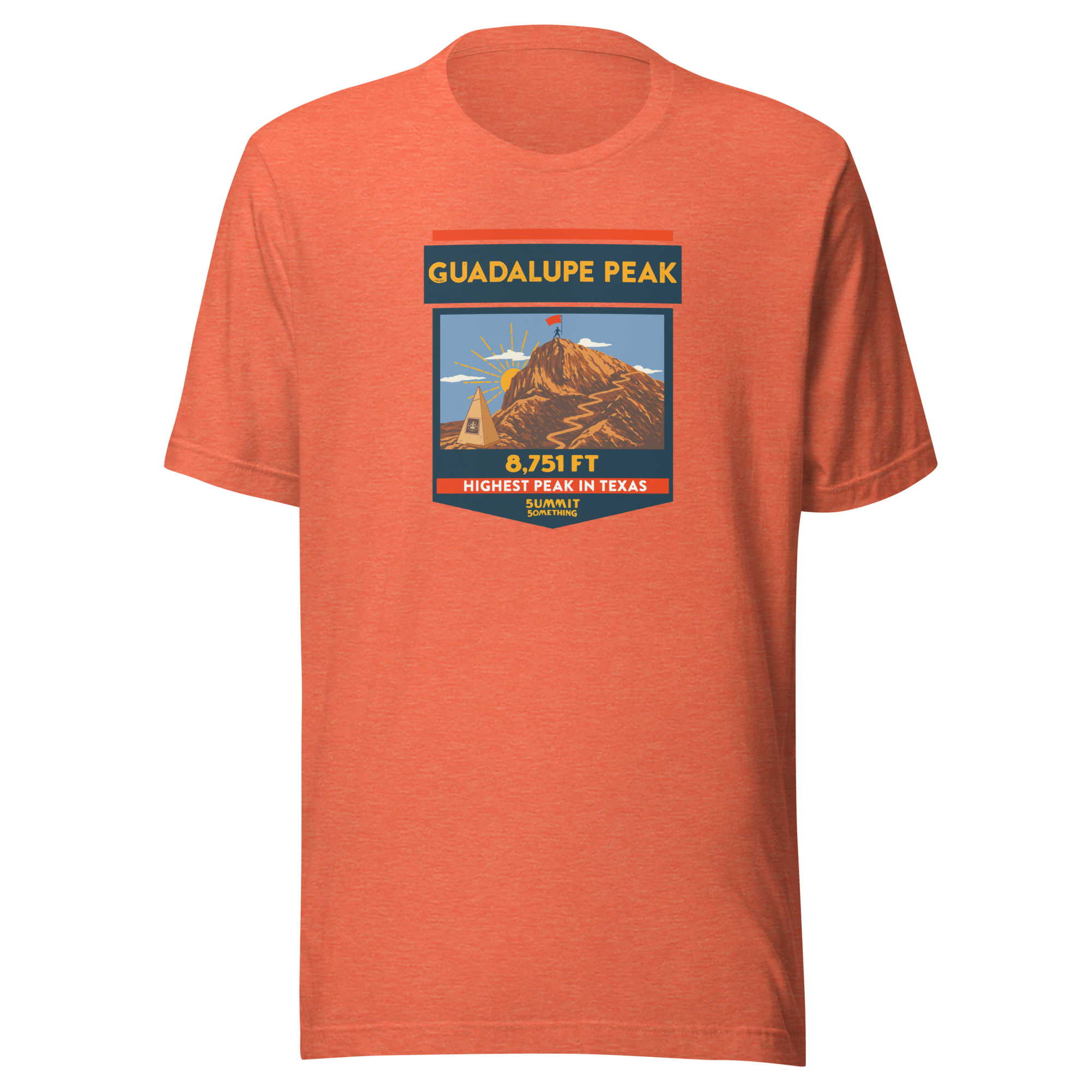 Guadalupe Peak shirt featuring 8,751 ft elevation, Texas Highpoint hiking apparel, perfect hiker or climber gift.